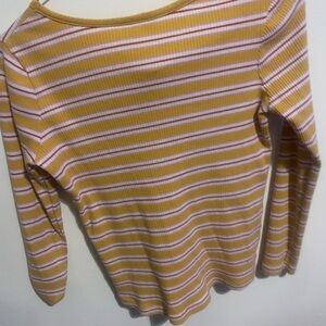 Cat & Jack Tan and Pink Long Sleeve Fitted T-Shirt